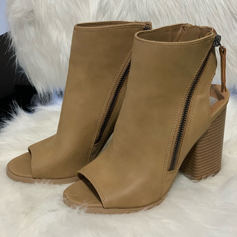 Tan Booties NEVER WORN !!